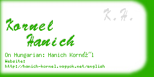 kornel hanich business card